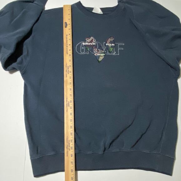 Vintage y2k Embroidered Golf Crewneck Golfers Sweatshirt Mens XXL Drive Par Chip - Picture 4 of 11